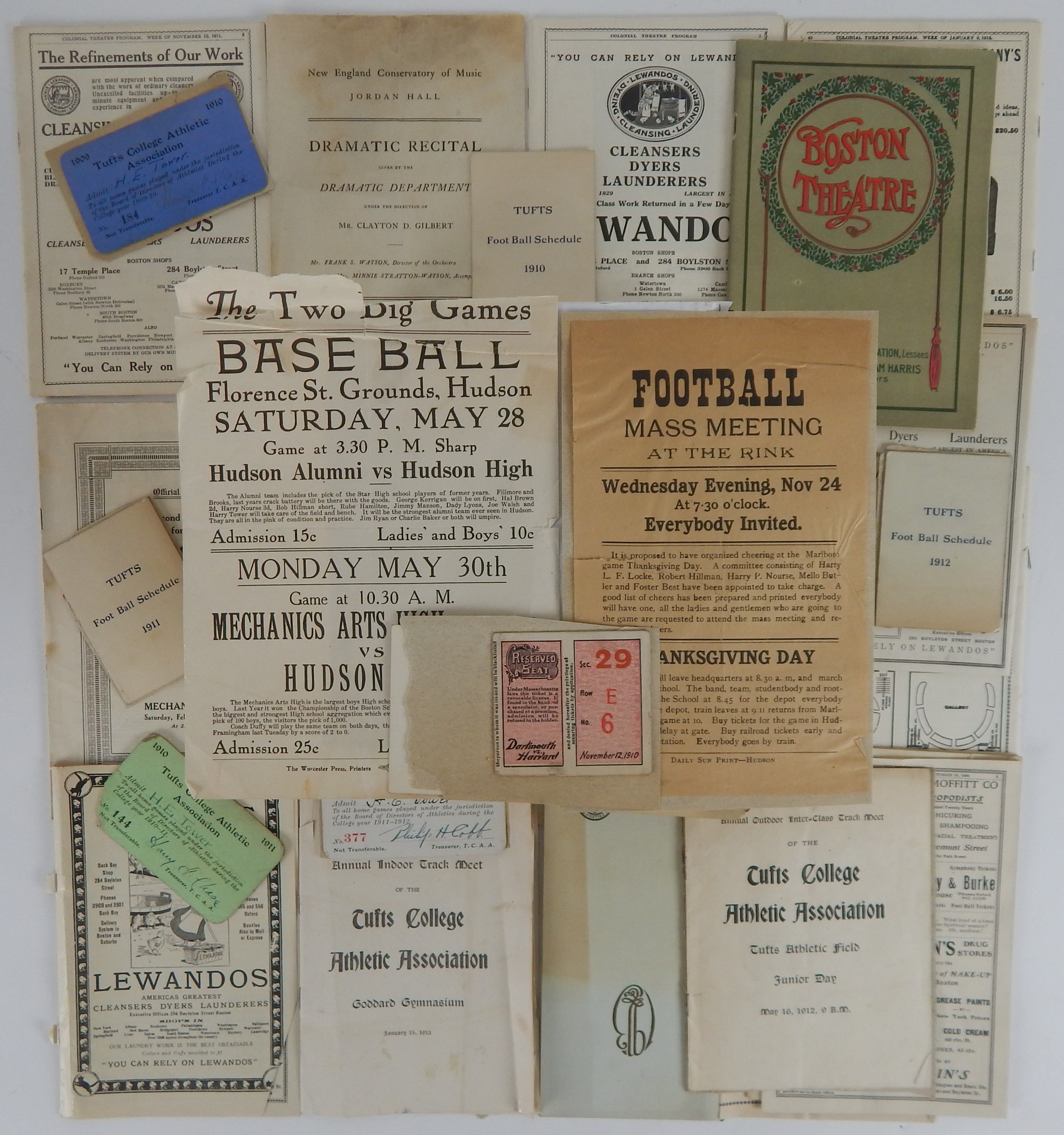 - 1909-12 Baseball & Football Lot w/ Schedules, Broadsides, Programs, etc (37)