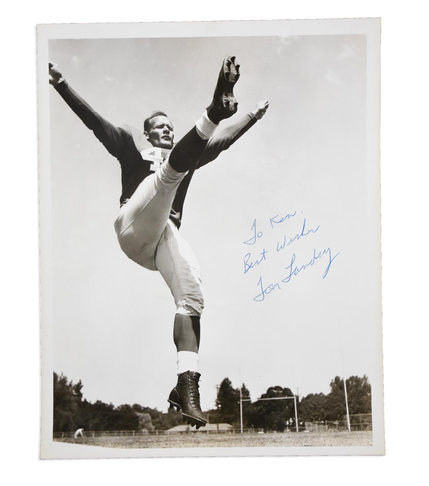 - Circa 1954 Tom Landry Signed 8x10" Black and White Vintage Photo and Additional Signed Giants Photos (Ken MacAfee Collection)