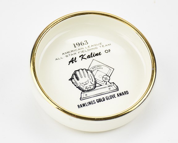 - 1963 Al Kaline Rawlings Gold Glove Award Ashtray by Denver Wright