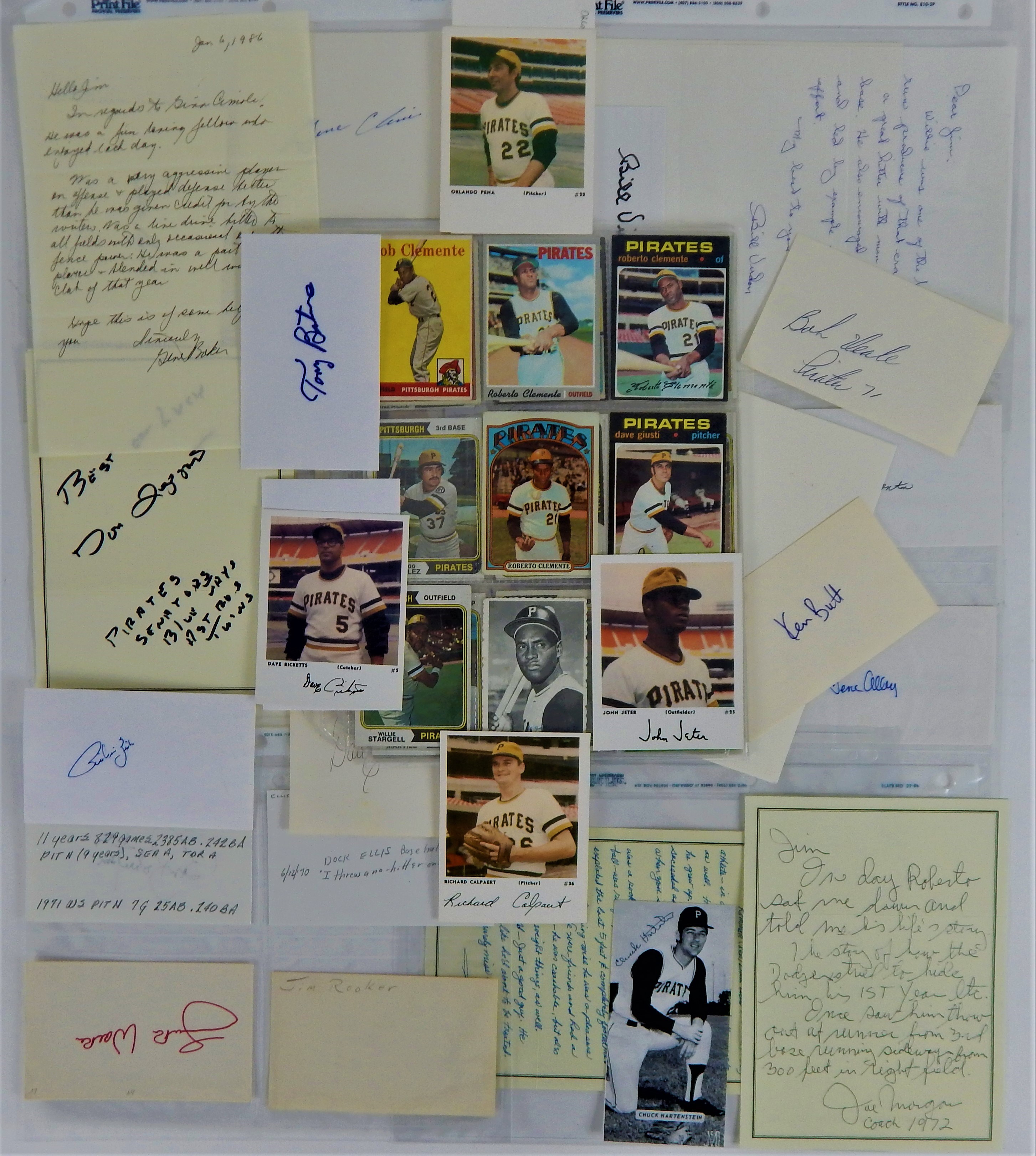 - Pittsburgh Pirates Signed Cards, Letters, Notes, Pictures (150+)