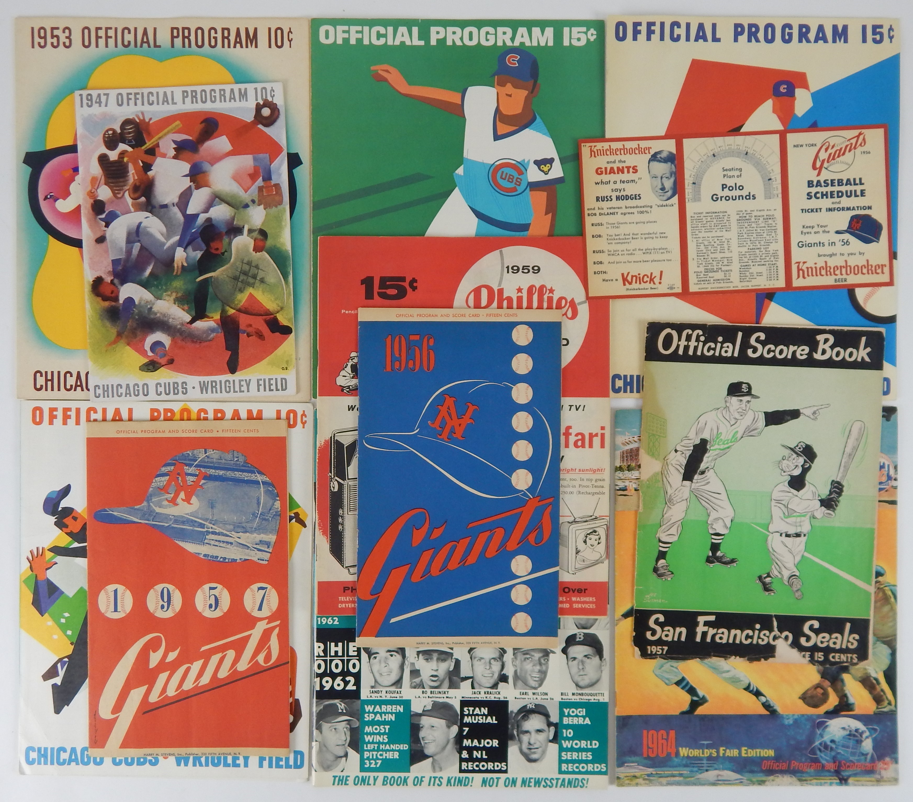 - 1947-86 Program, Scorecard, Yearbook, Photo Album Collection (18)