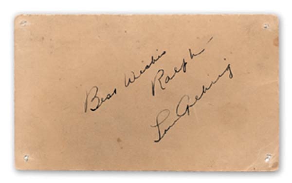 - 1935 Lou Gehrig Signed Government Postcard