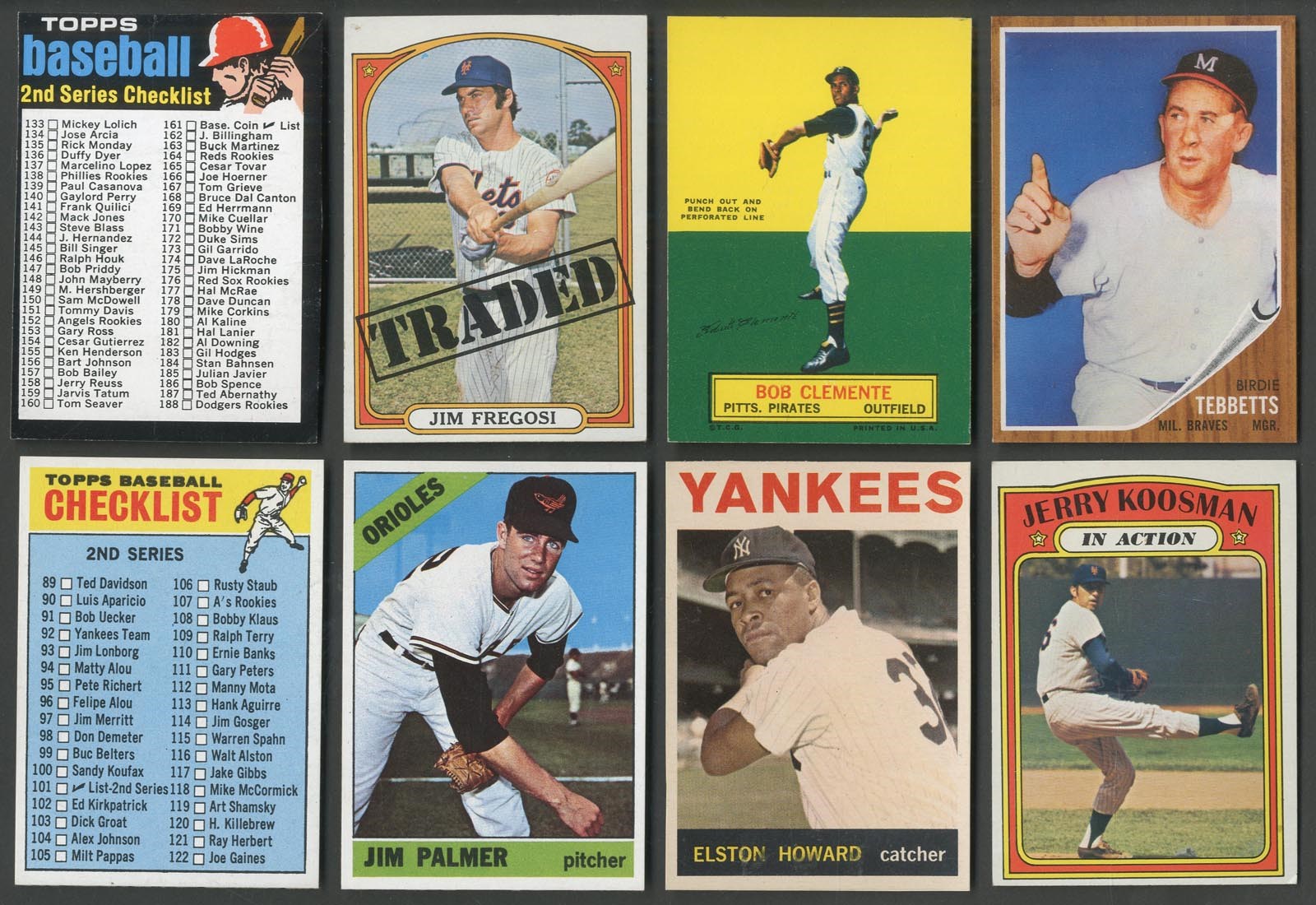 - 1960s-70s Topps Baseball Blank Back "Proof" Collection (8)