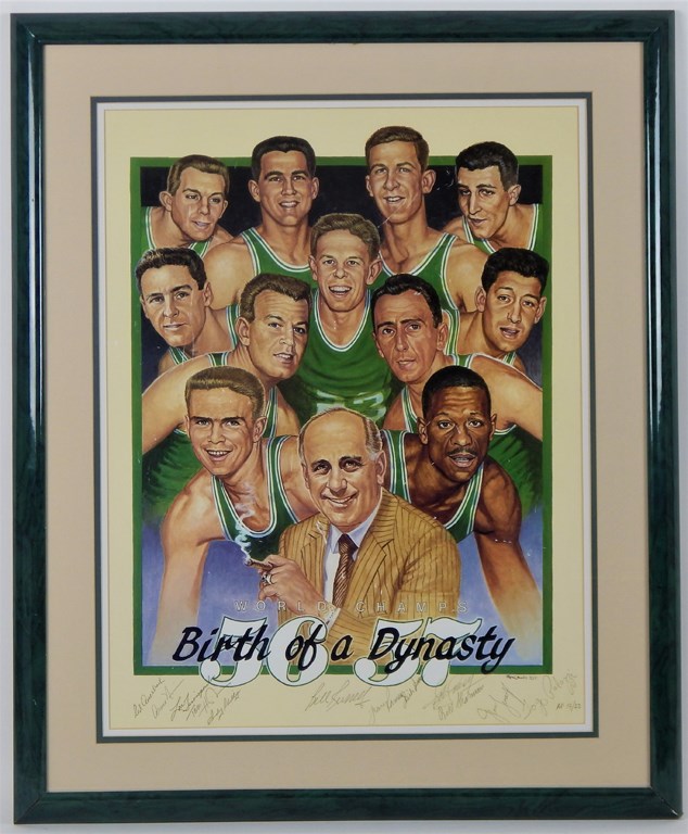 - 1956-57 Boston Celtics World Champs Birth of a Dynasty Signed Limited Edition Print