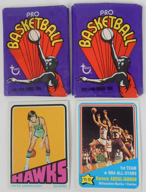 Basketball Cards - 1972 Topps Basketball "Opened" Packs (2)