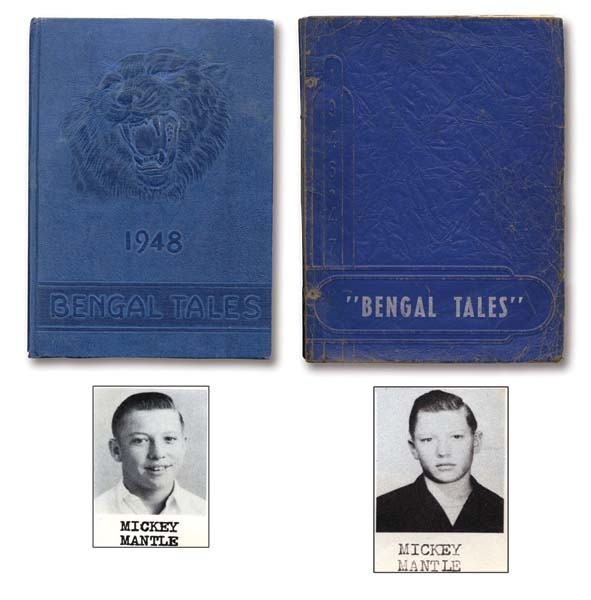 1947-48 Mickey Mantle High School Yearbooks (2)