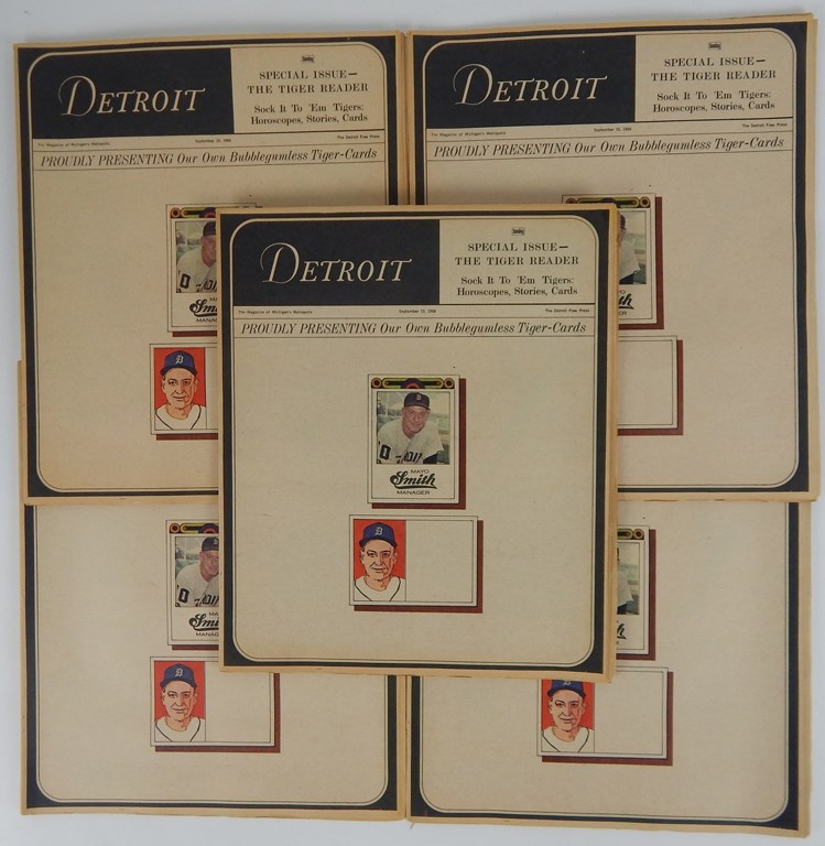 - 1968 Detroit Free Press "Bubblegumless Tiger-Cards" Sets In Original Magazines