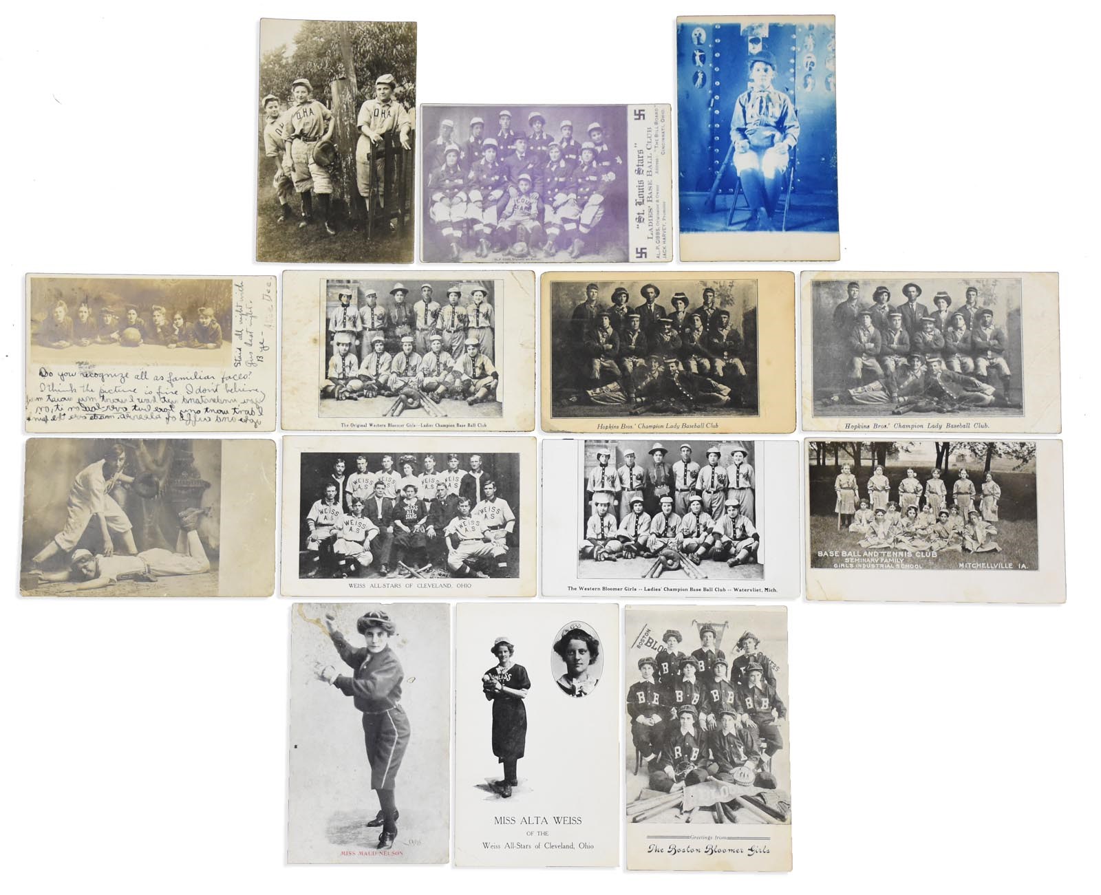 - Early 1900s Girls Baseball Postcards (14)