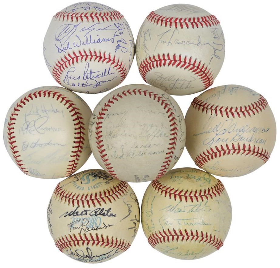 - 1930s-70s Team Signed Baseballs starring 1938 Minneapolis Millers w/Ted Williams (7)