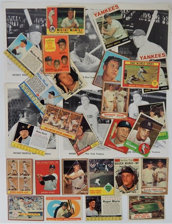 - 1960's New York Yankees, Mantle & Maris Baseball Card Collection w/ Team Photo Packs (150+)