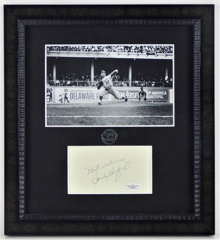 - Sandy Koufax Framed Picture & Autograph "Last Regular Season Game" JSA