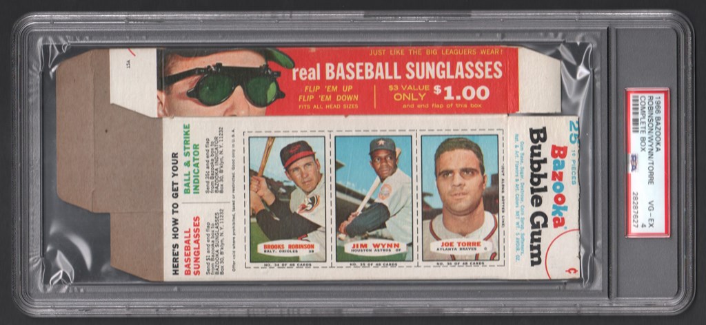 - 1966 Bazooka Complete Box Featuring B. Robinson and Torre PSA VG-EX 4