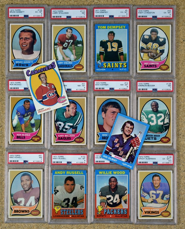 - High Grade 1968-74 Topps Football & Hockey Collection with Major Stars - 12 PSA Graded (400+)