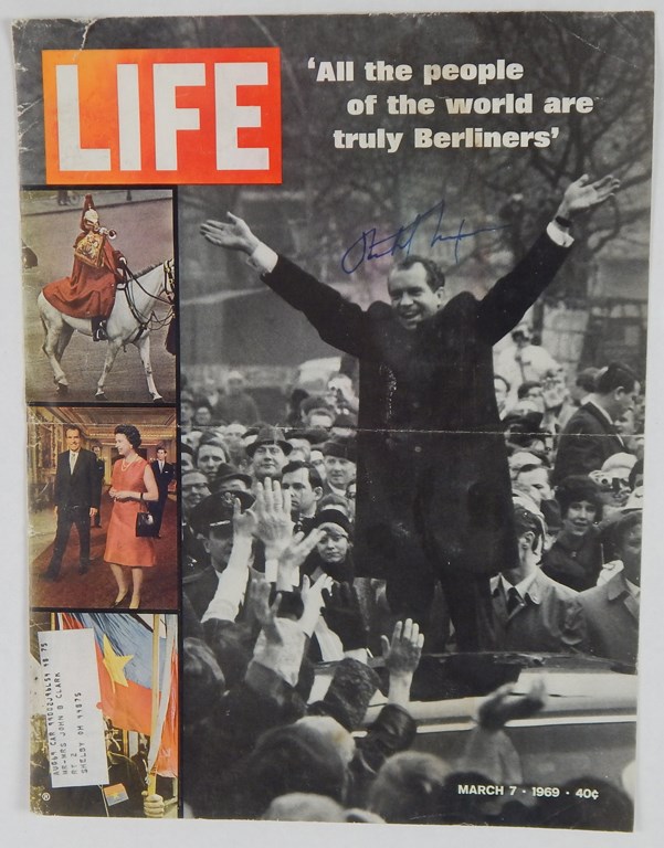 1969 President Nixon Signed Life Magazine Cover (PSA LOA)