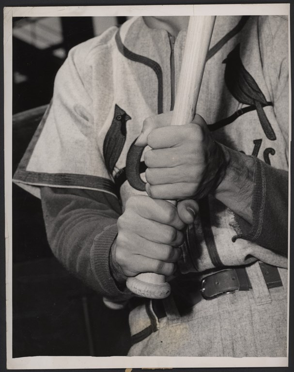 - 1950 Stan Musial Batting Grip Photograph