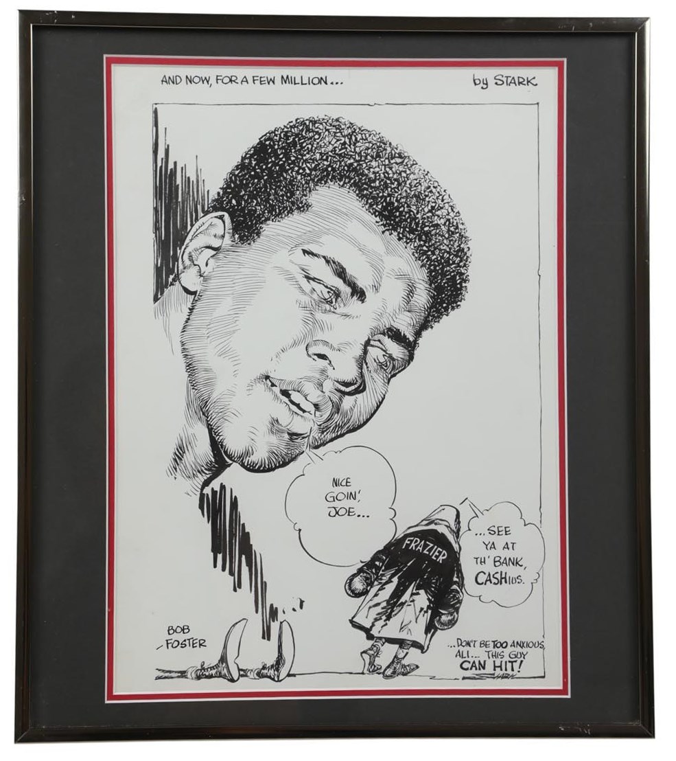Muhammad Ali & Boxing - 1970 Muhammad Ali vs. Joe Frazier Original Daily News Artwork by Bruce Stark (Article Provenance)