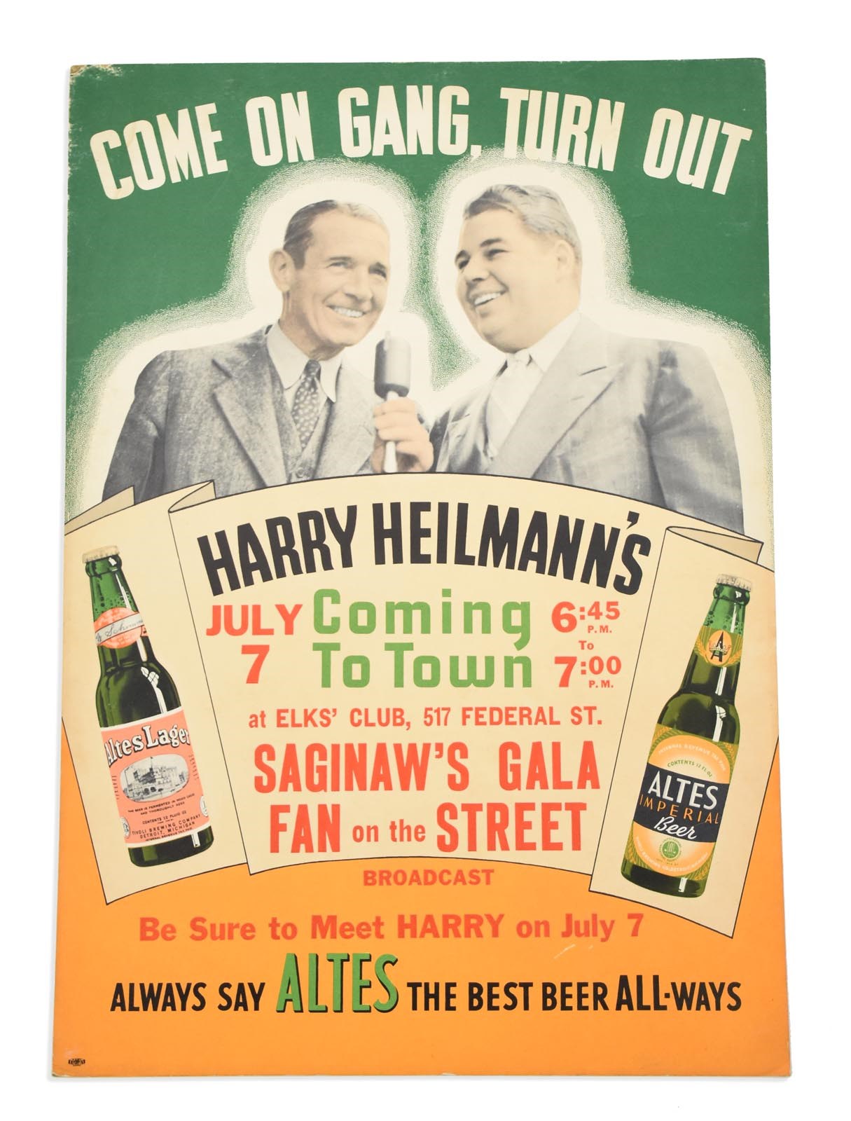 - Harry Neilmann Detroit Tigers Advertising Display