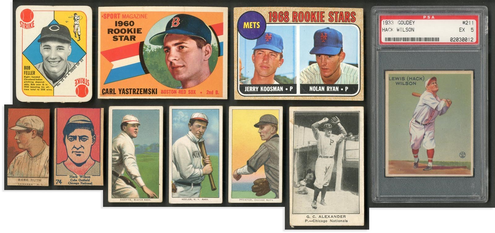 - 1909-1960s Baseball Cards w/T206 And Ruth (10)