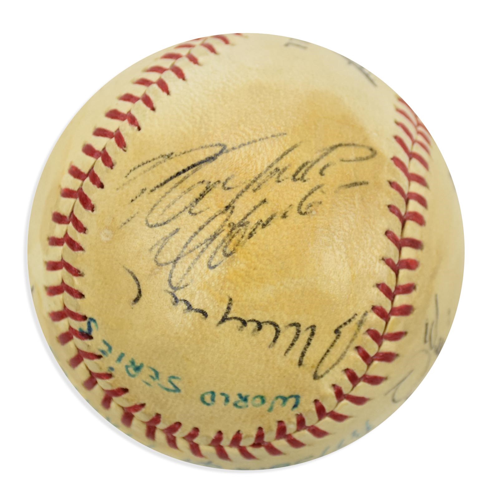 1971 World Champion Pittsburgh Pirates Team Signed Baseball w/Clemente (PSA)