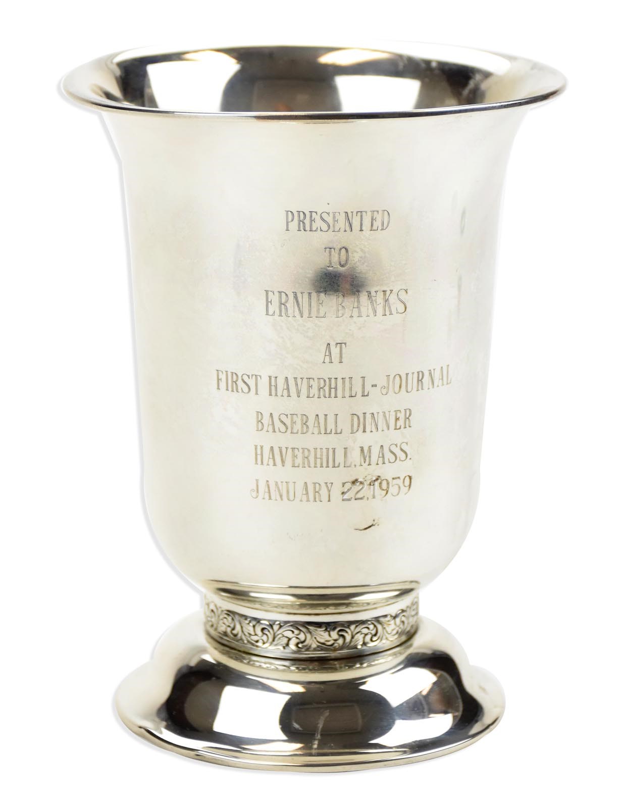 - 1959 Ernie Banks Sterling Silver Presentational Trophy