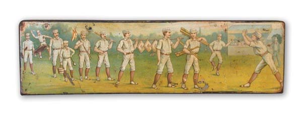 - 19th Century Baseball Pencil Box (1.5x2x8")