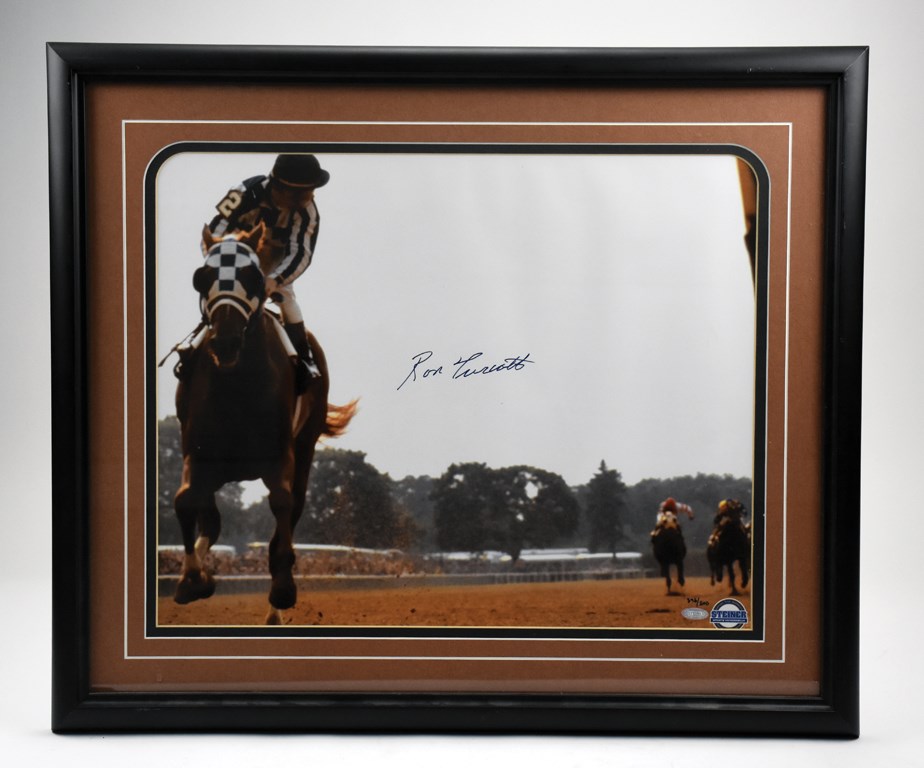 - Secretariat Belmont "Looking Back" Limited Edition Photo Signed by Ron Turcotte