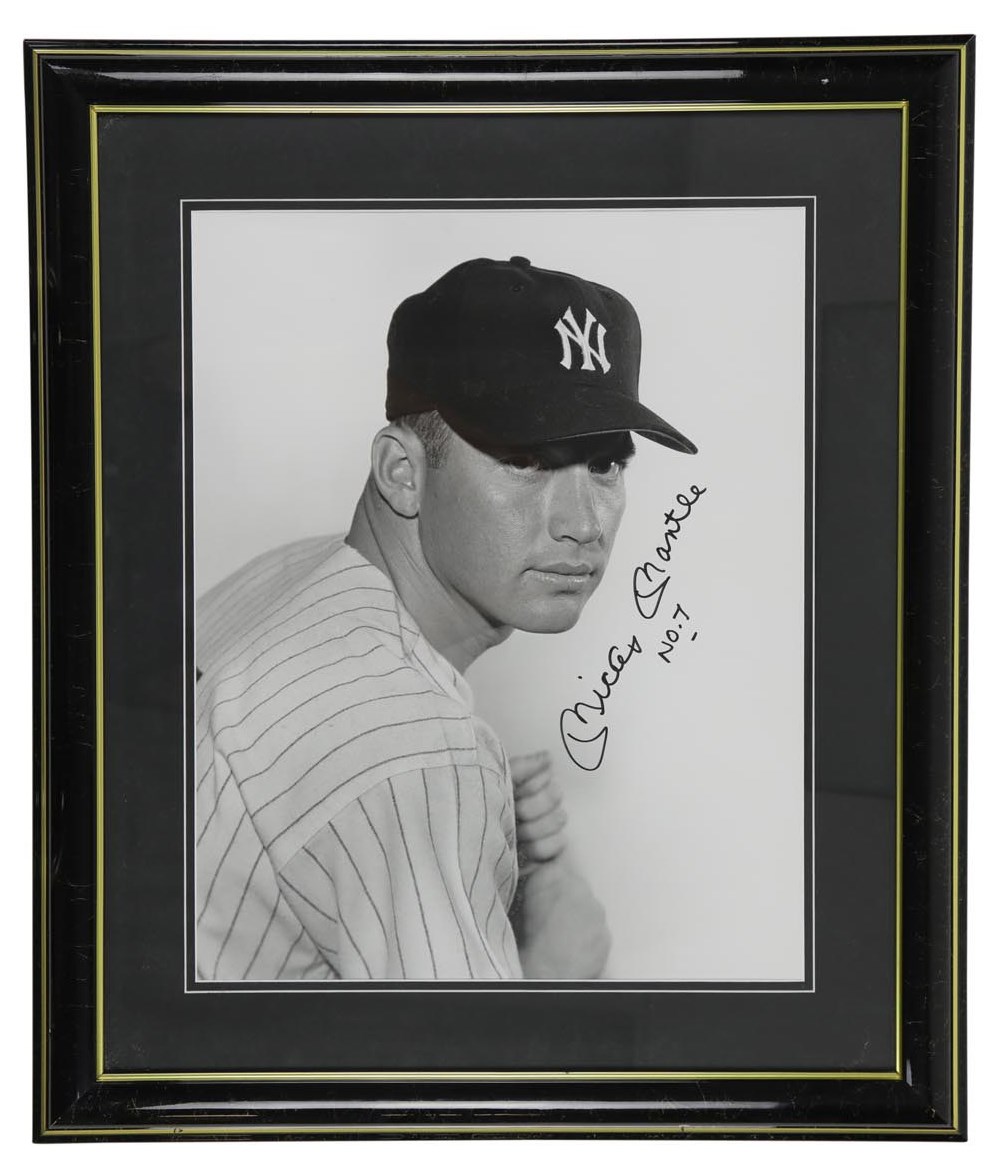 Mantle and Maris - Perfect Mickey Mantle "No.7" Signed Oversized Photograph (PSA 10)