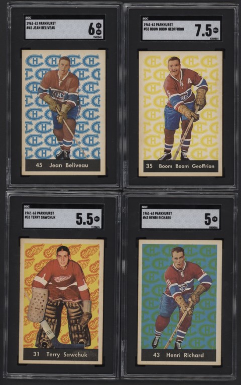 - 1961-62 Parkhurst Hockey Card Lot (6) (SGC)