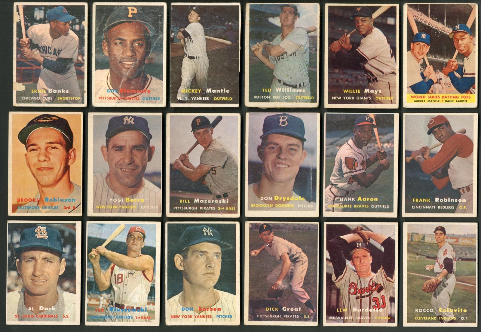 - 1957 Topps Near Complete Set - Mantle, Aaron, Clemente, Mays, Williams (360+)