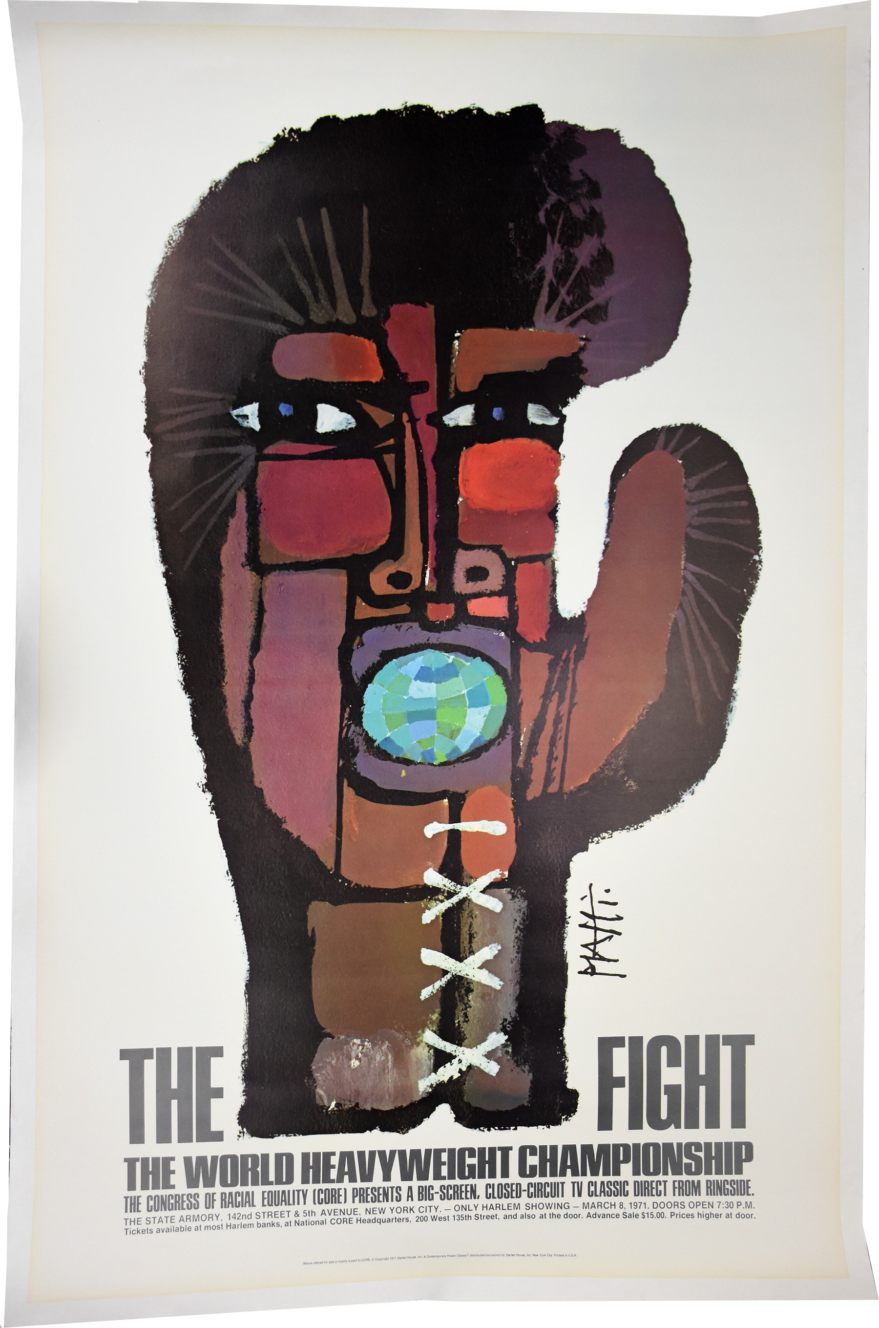 - 1971 Ali vs Frazier Closed Circuit Fight Poster by Piatti