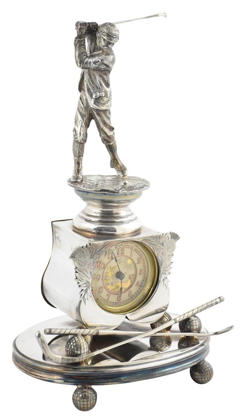 - 1880s British United Clock Company Golf Trophy