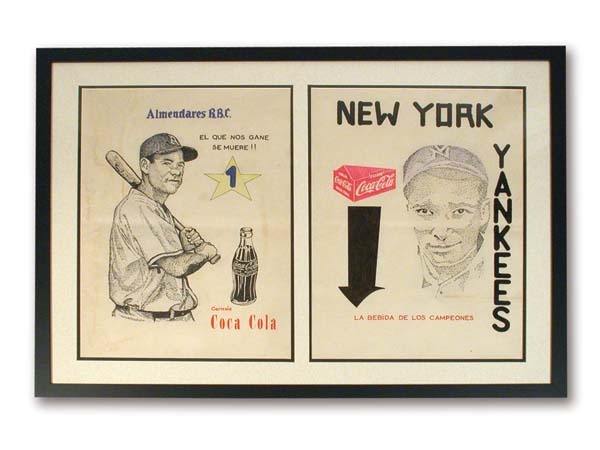 - 1946-47 Tony Lazzeri Cuban Coca-Cola Original Art (27x38" framed)