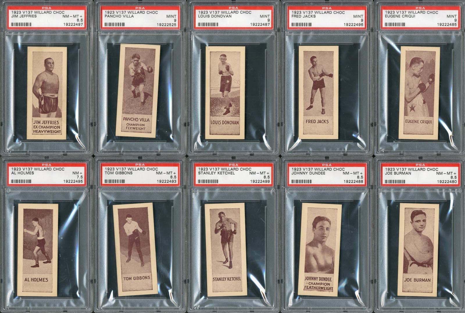 - 1923 V137 Willard Chocolates Boxers Complete Set (56)