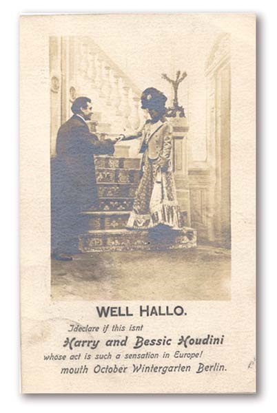 - 1900’s Harry Houdini & Wife Postcard