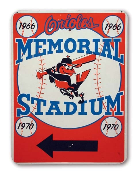 - Early 1970’s Memorial Stadium “Championship” Road Sign (18x24”)