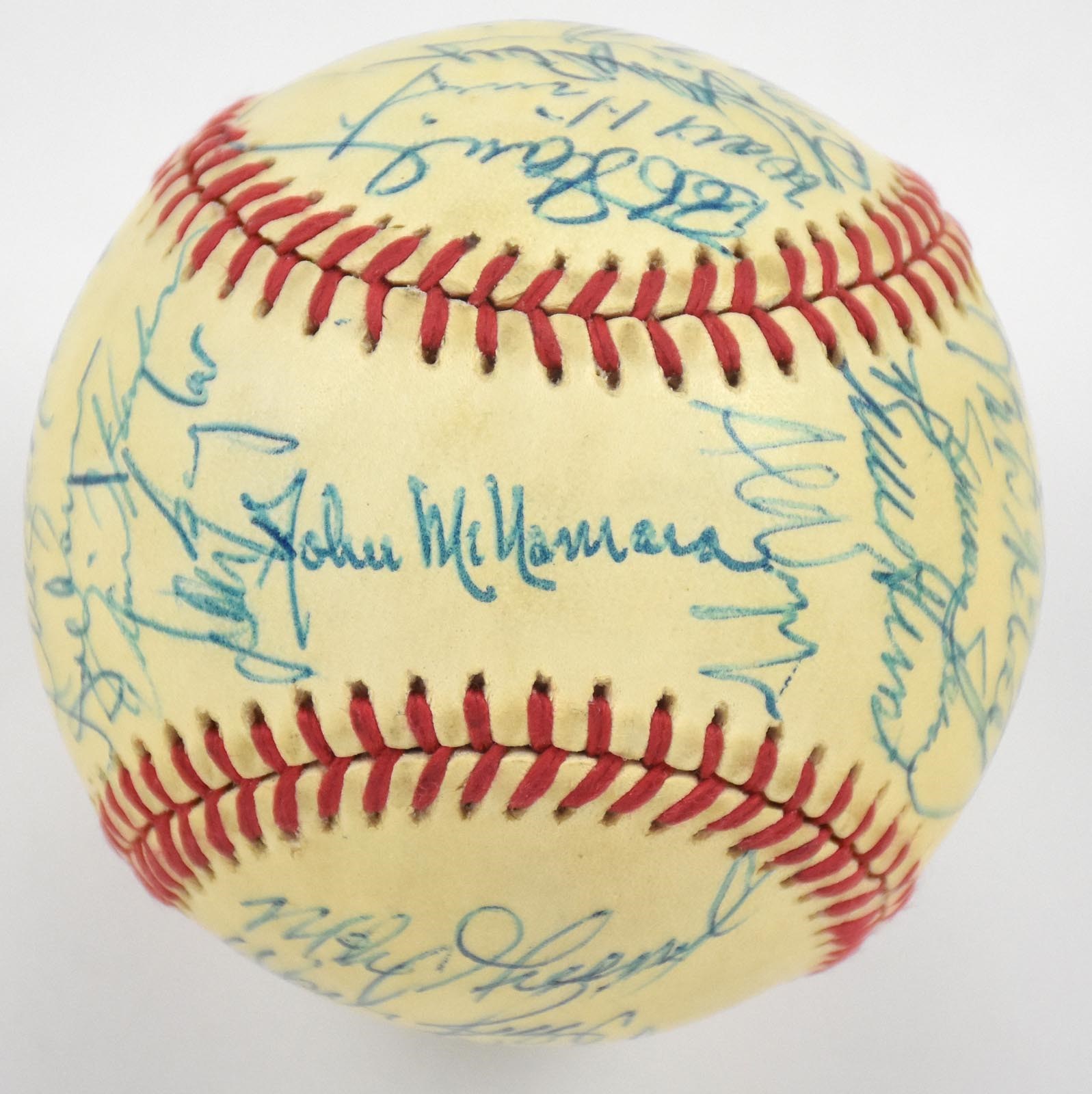 Baseball Autographs - 1986 American League Champion Boston Red Sox Team Signed Baseball