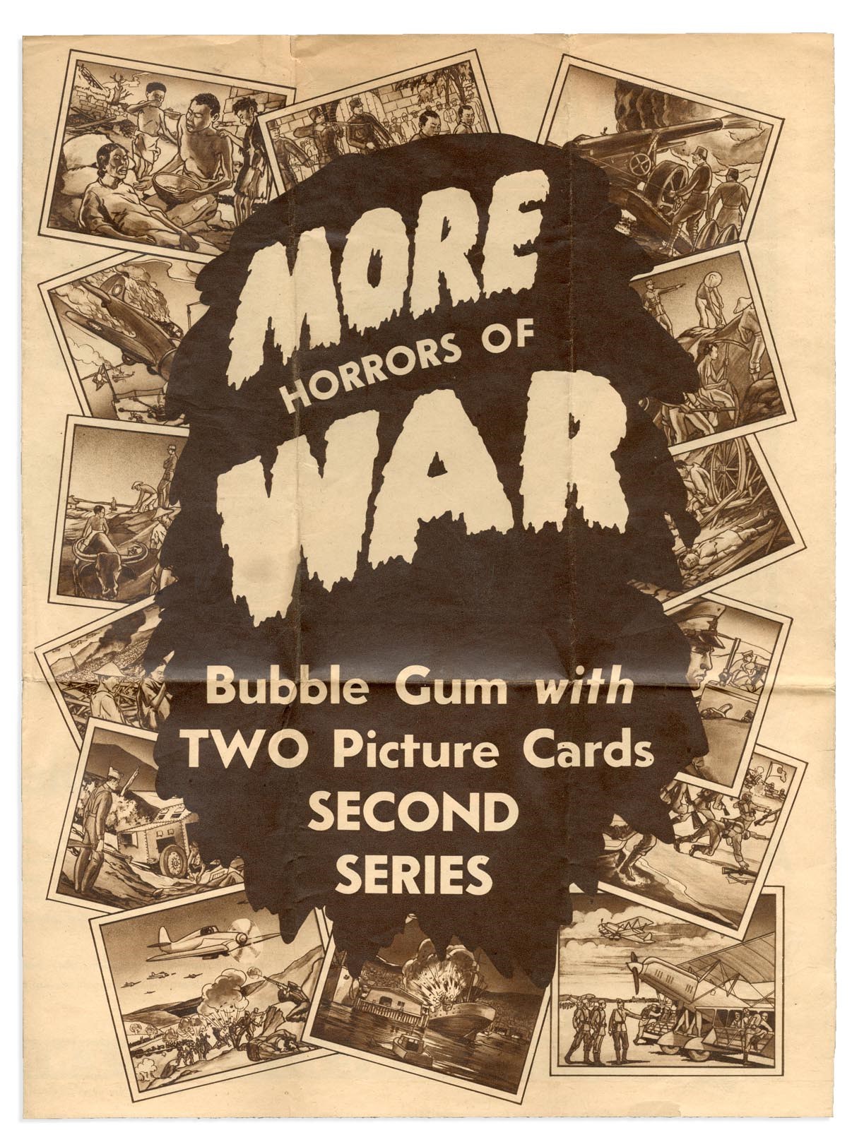 Non Sports Cards - 1938 Gum Inc. "Horrors of War" Oversized Advertising Brochure