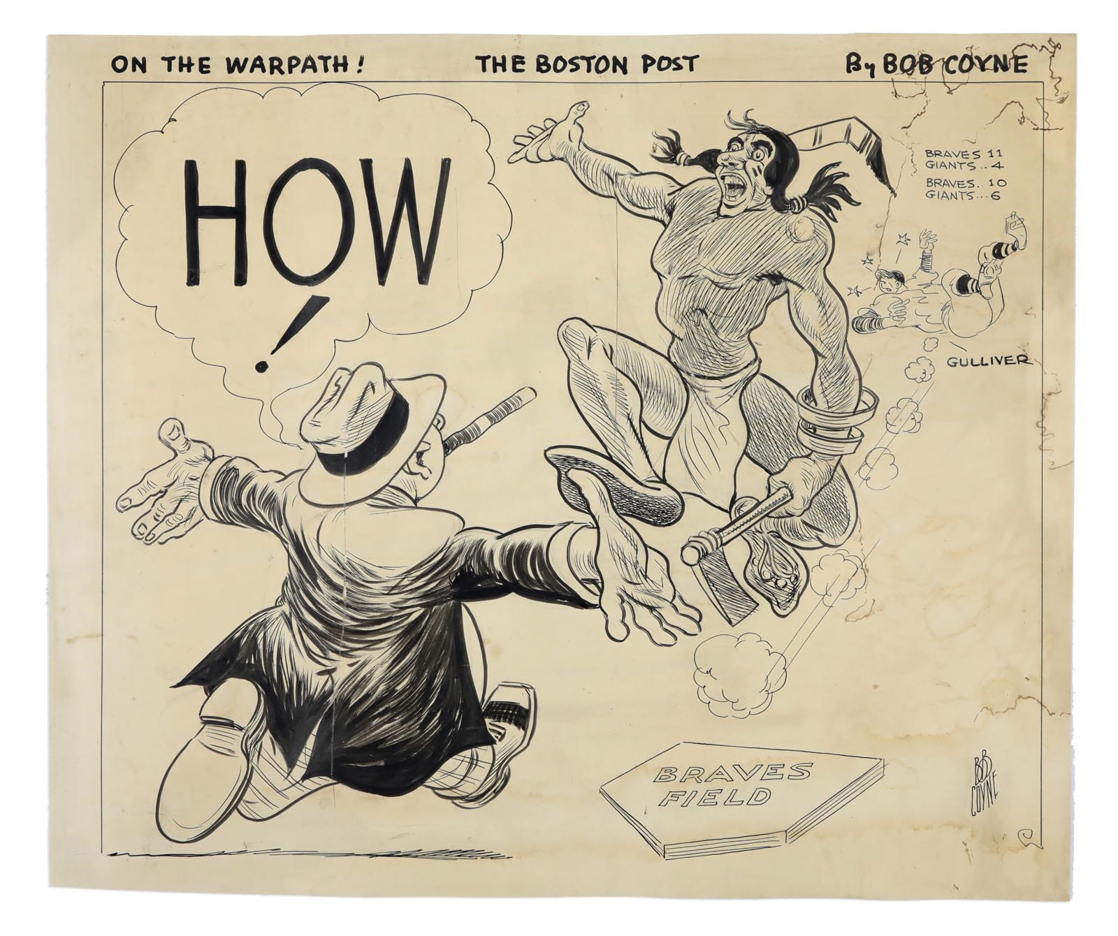 1950 Boston Braves Original Art by Bob Coyne