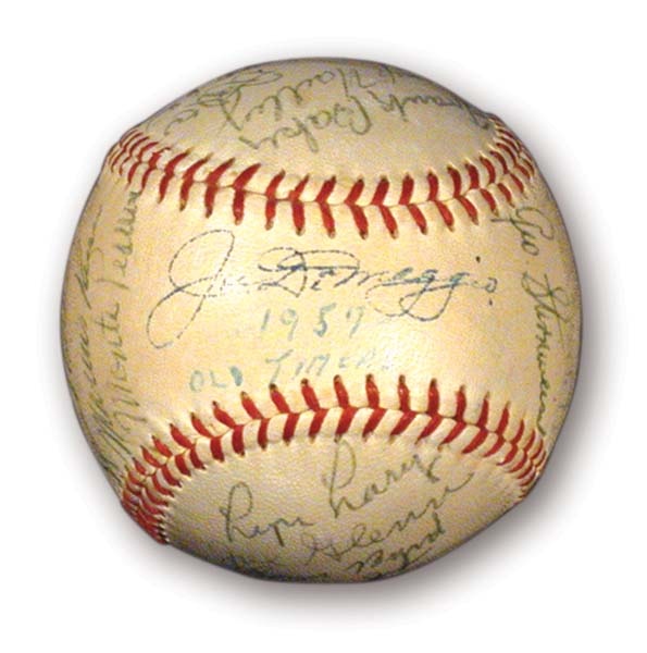 - 1957 Yankee Stadium Old Timers' Game Signed Baseball with Baker
