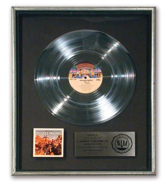 - 1978 Village People "Cruisin" Gold Record