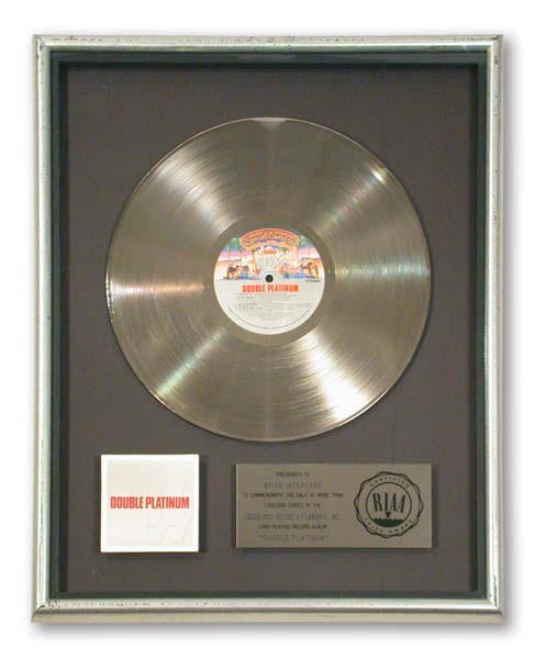 1978 KISS "Double Platinum" Platinum Record