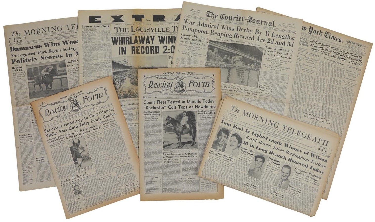 - Famous Racehorses Historic Newspapers & Daily Racing Forms (20)