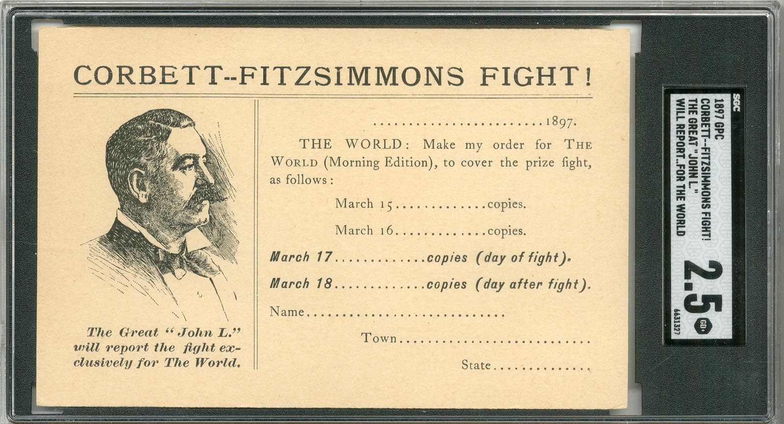 1897 Corbett-Fitzsimmons Postcard