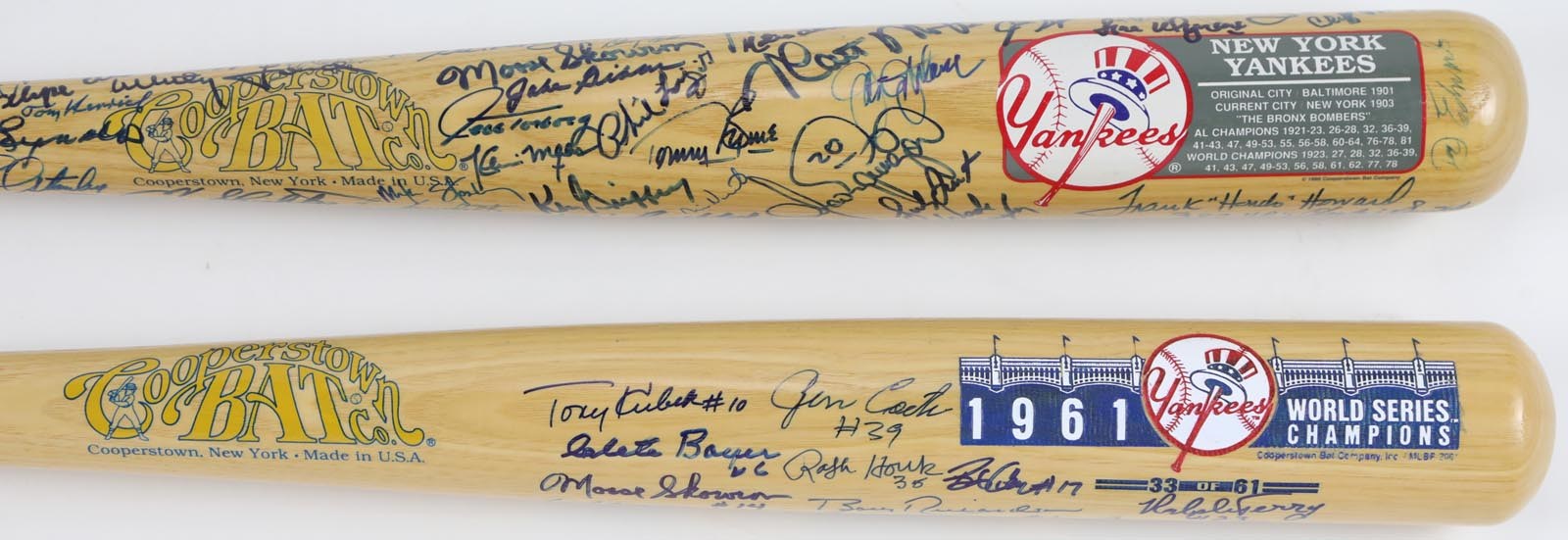 Baseball Autographs - New York Yankees Commemorative Signed Bats (2)