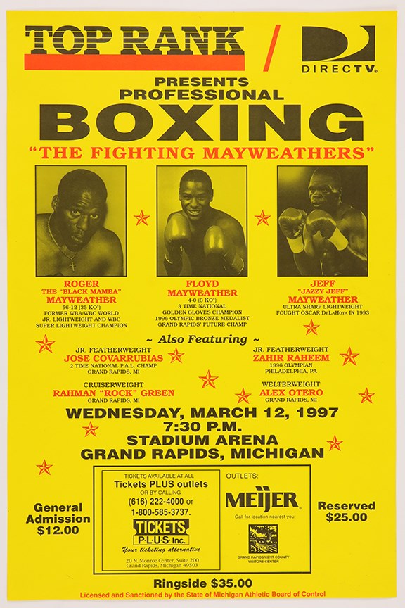 - 1997 Floyd Mayweather On-Site Fight Poster from his 5th Bout