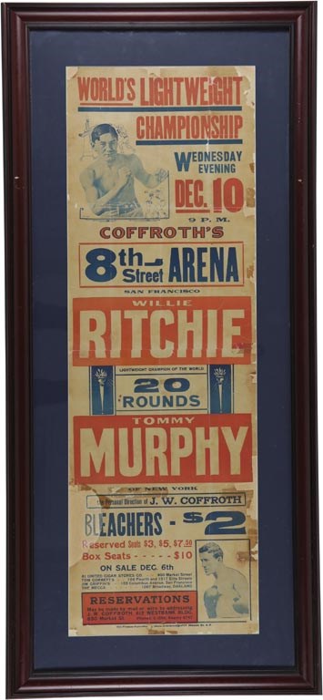 1914 Willie Ritchie vs "Harlem" Tommy Murphy On-Site Fight Poster from Coffroth's Arena