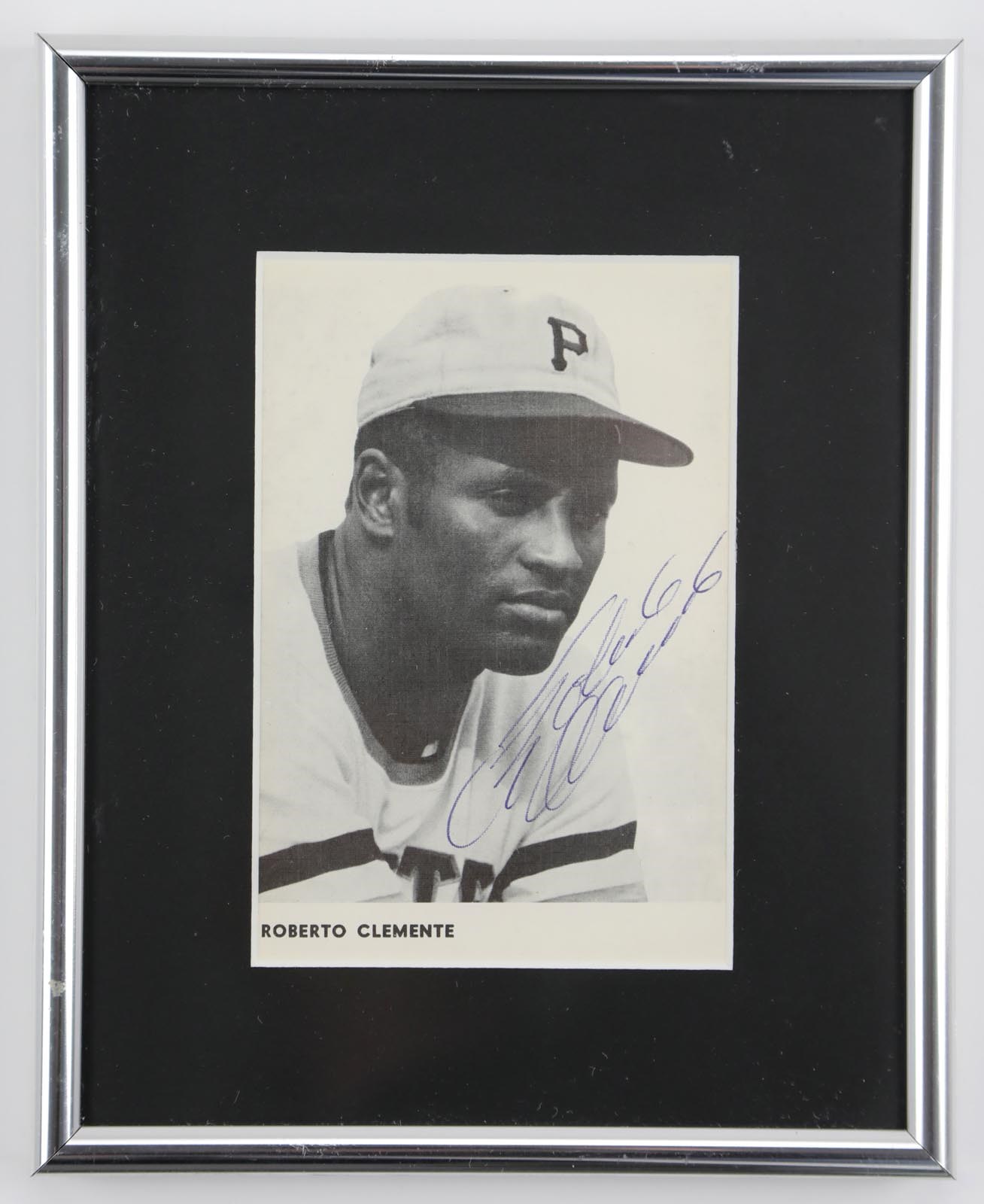 Baseball Autographs - Early 1970's Roberto Clemente Signed Display Card
