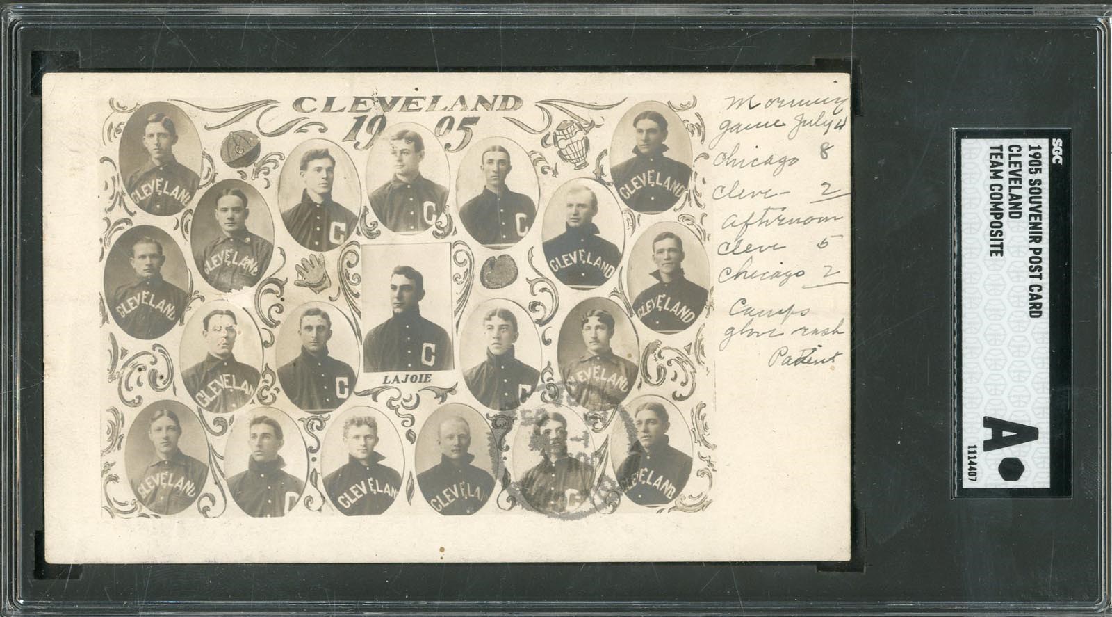 - 1905 Cleveland Naps "Souvenir" Real Photo Postcard (SGC A)