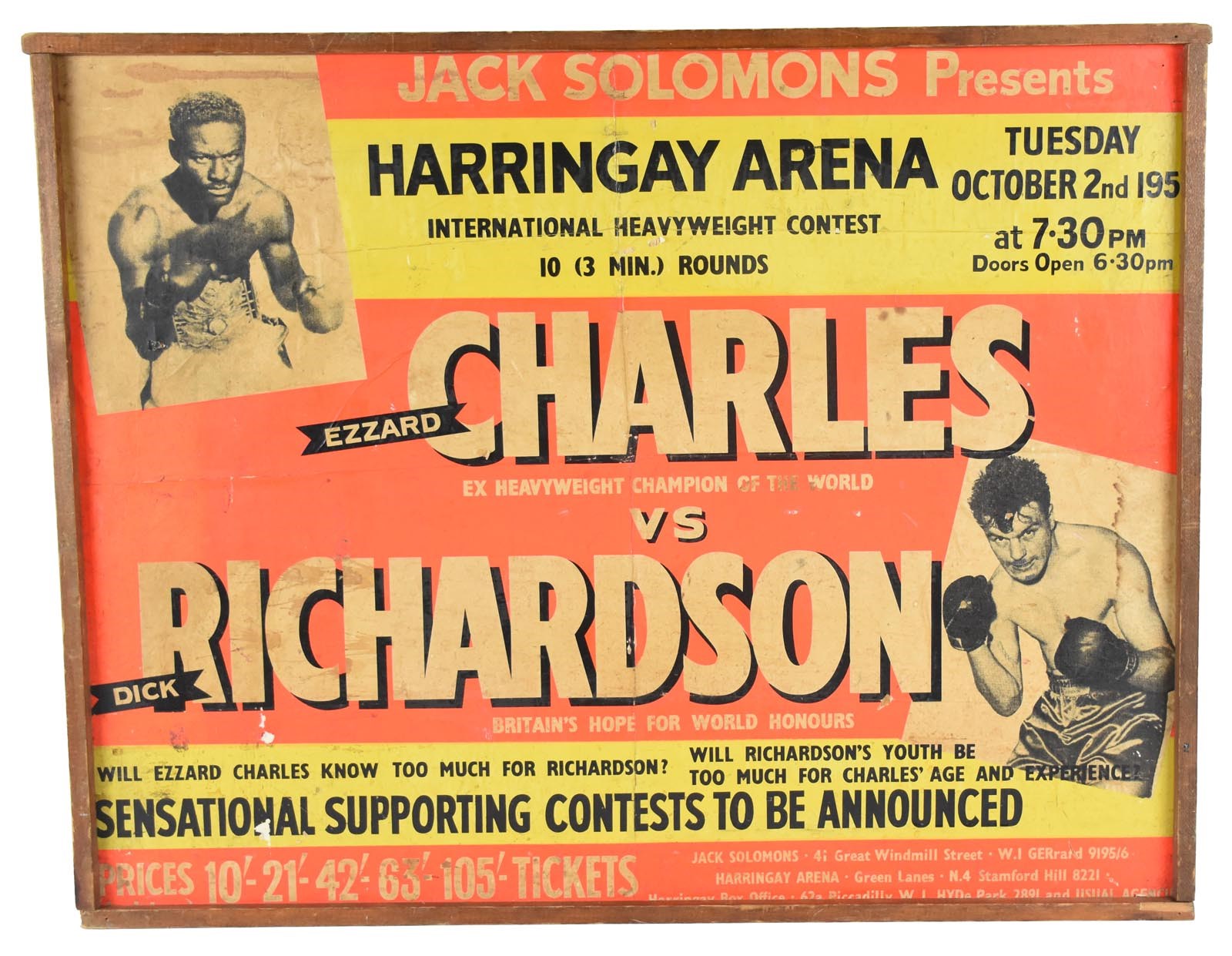 - 1956 Ezzard Charles v. Dick Richardson Boxing Site Poster