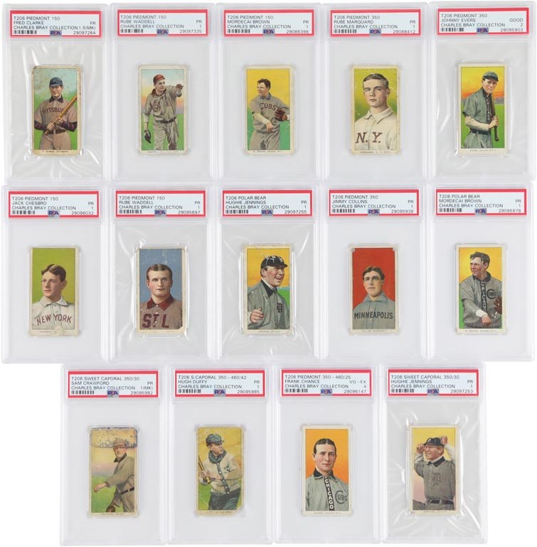 - 1909 T206 PSA Graded Hall of Famers and Stars (14)